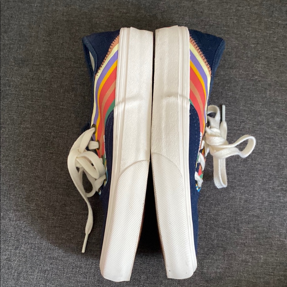 Vans Navy and Rainbow Stripe Sneakers women’s size 7.5 - Picture 8 of 13